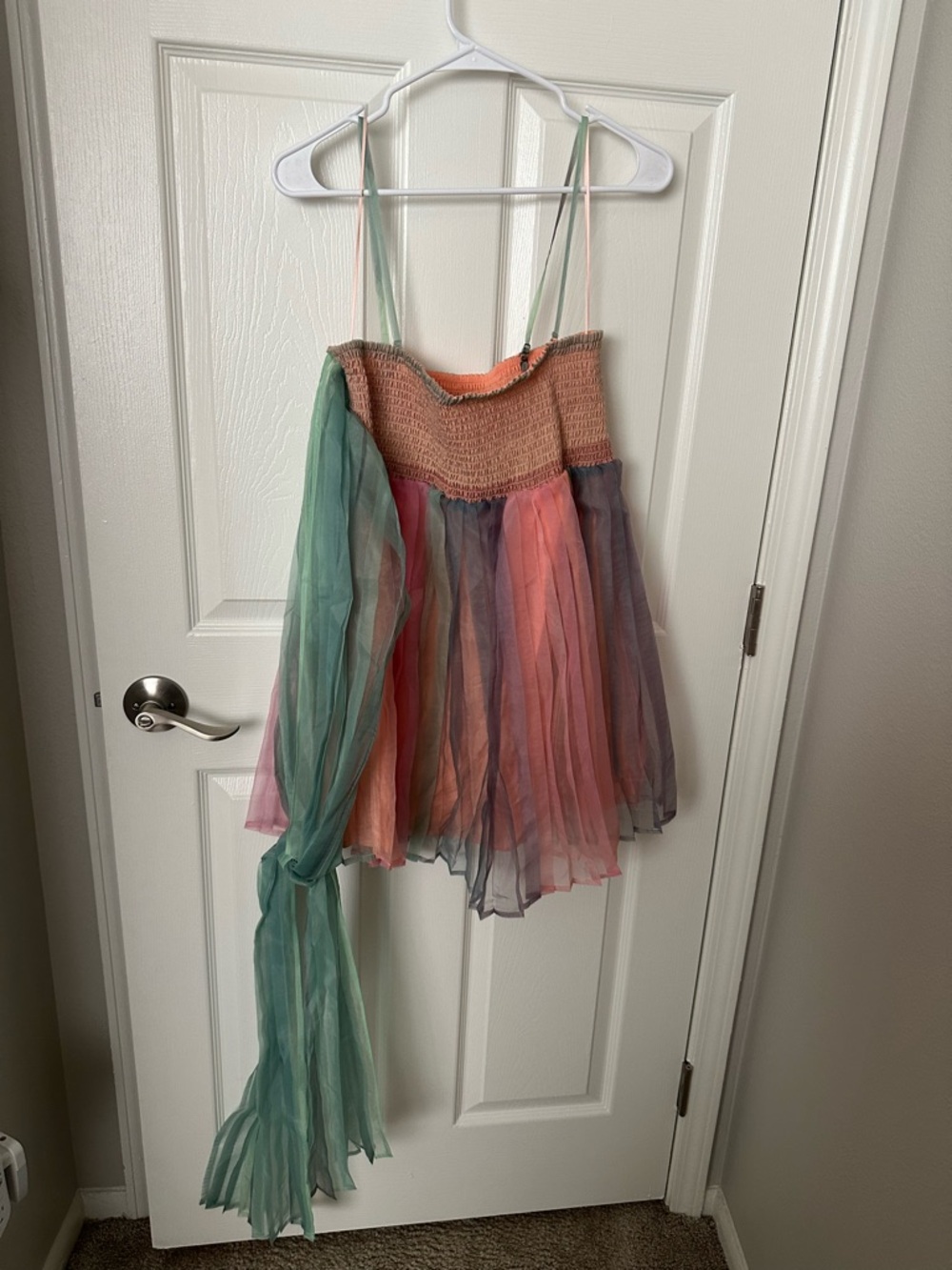 Free People Multicolor Pastel Chiffon Peasant Tank
